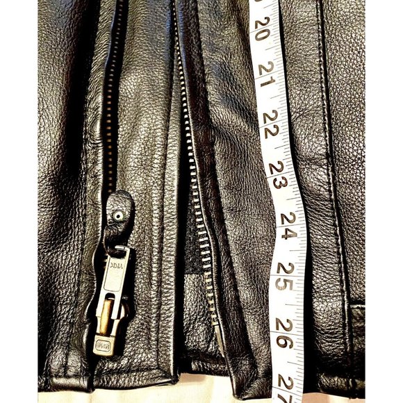 Bikers Dream Apparel Thinsulate Black Leather Biker Jacket Sz 42 Unisex Worn 2x - Picture 9 of 9